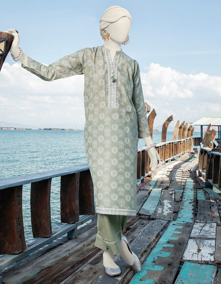 Lime Green Lawn Unstitched 1Pc | Jlawn-S-Jsu-24-916