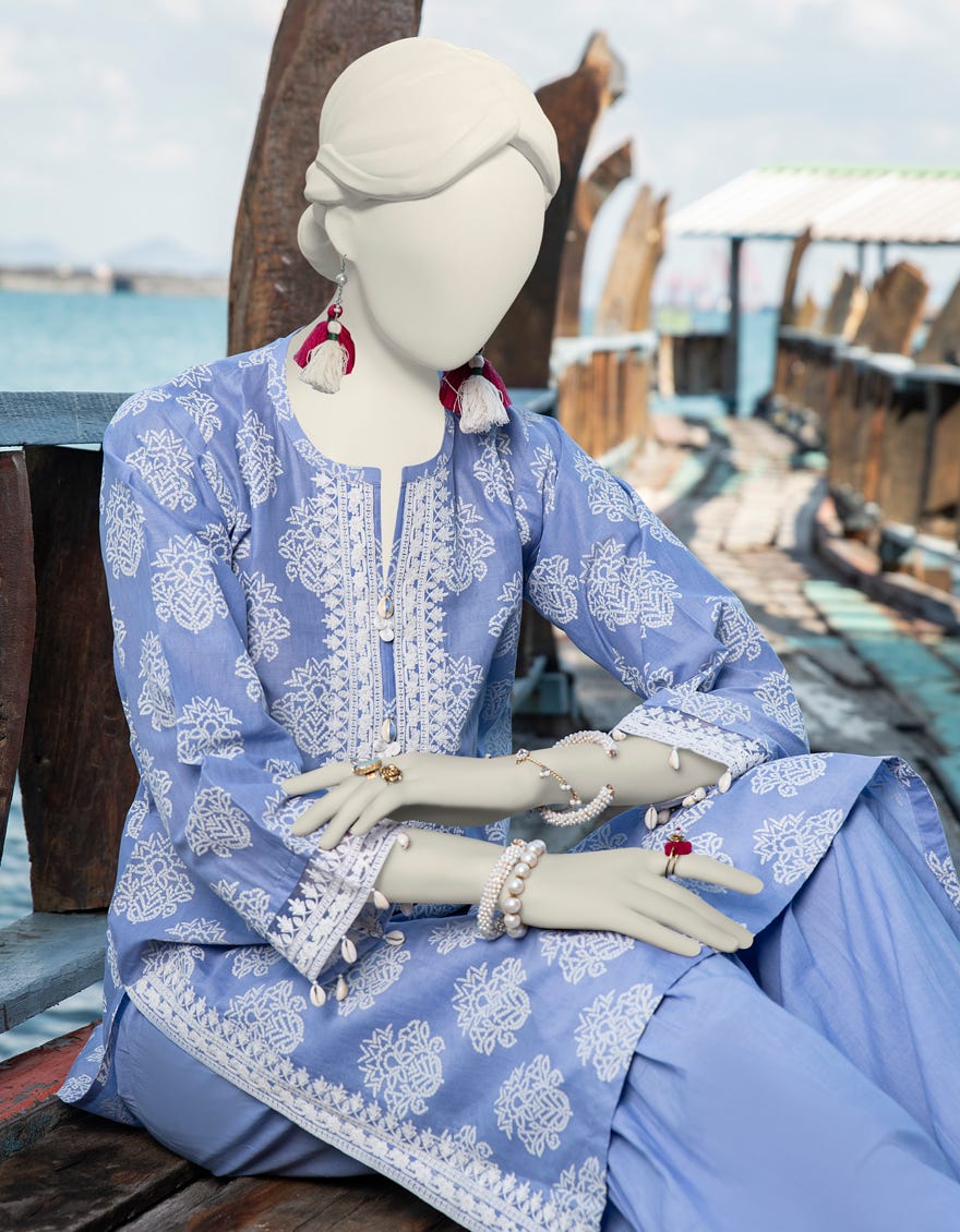 Blue Lawn Unstitched 1Pc | Jlawn-S-Jsu-24-918