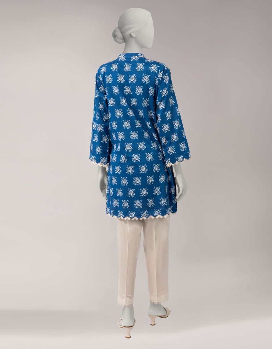 BLUE LAWN PRINTED UNSTITCHED 1PC