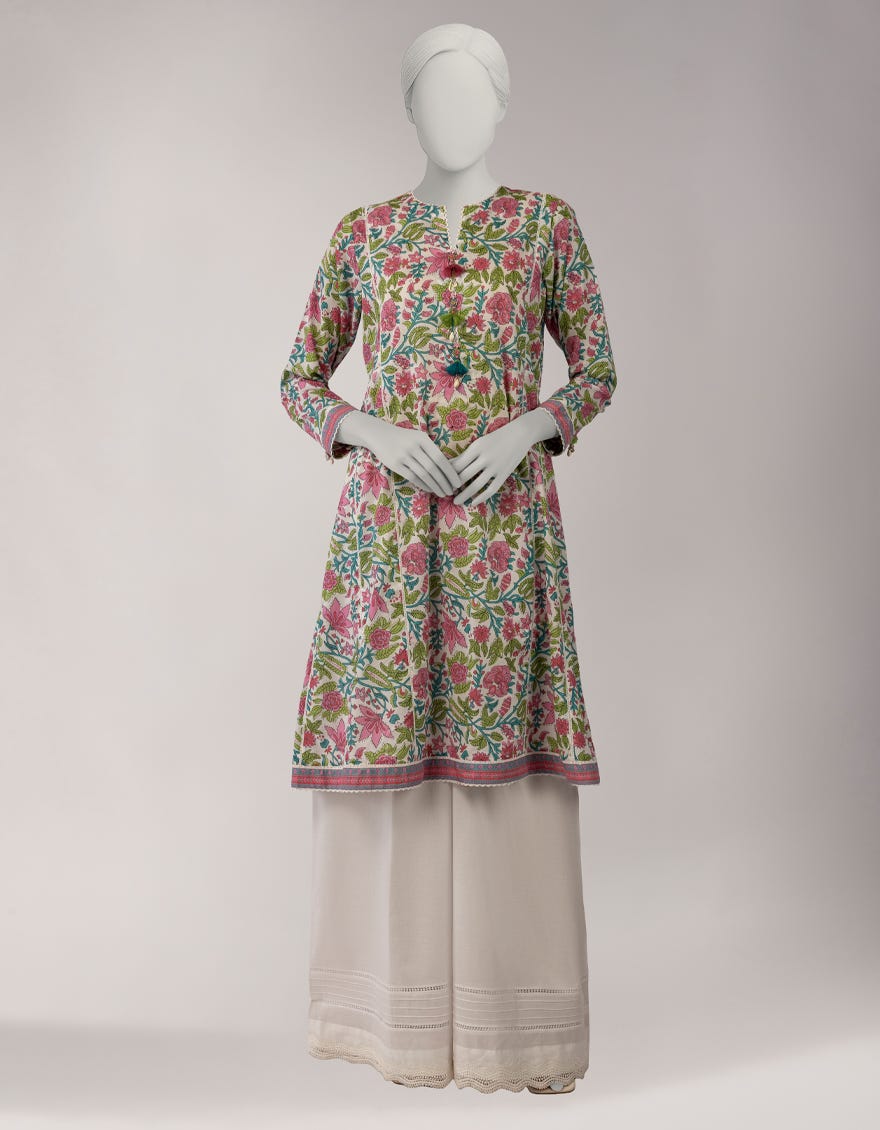 WHITE LAWN PASTE PRINTED UNSTITCHED 1PC