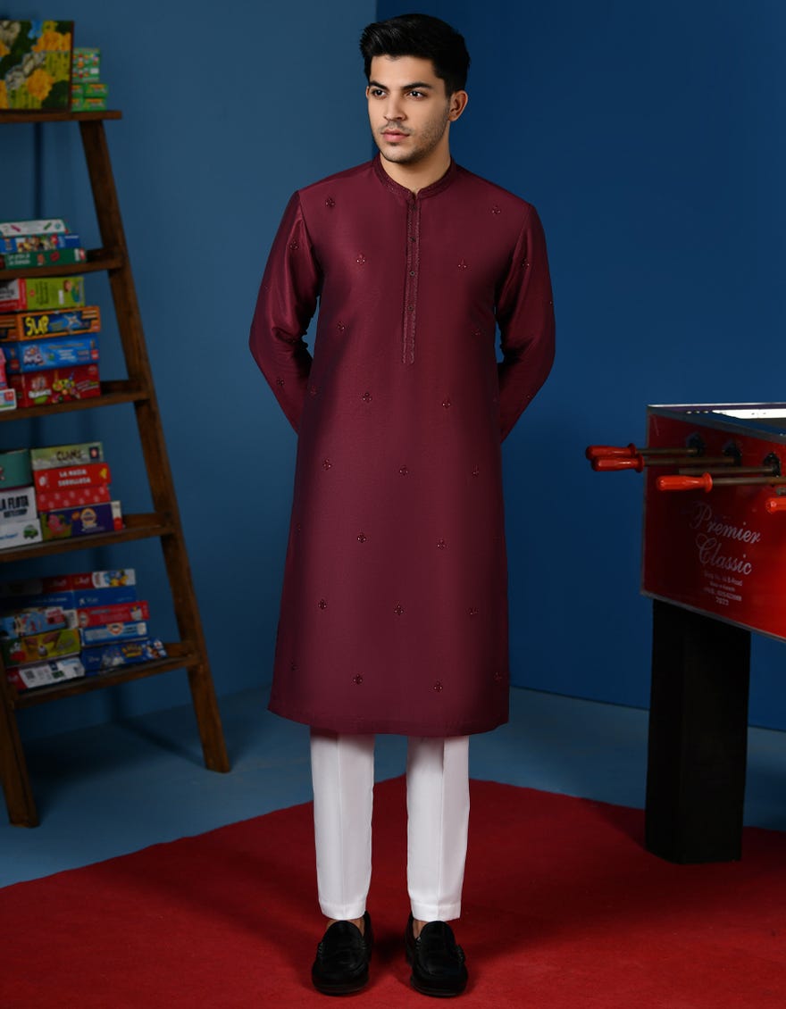 MAROON BLENDED SPECIAL KURTA
