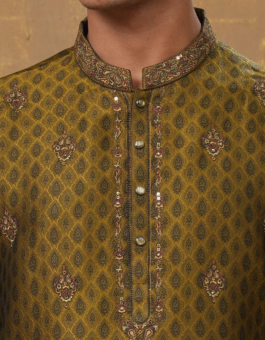 MEHNDI BLENDED SPECIAL KURTA | JTK-SP-48141