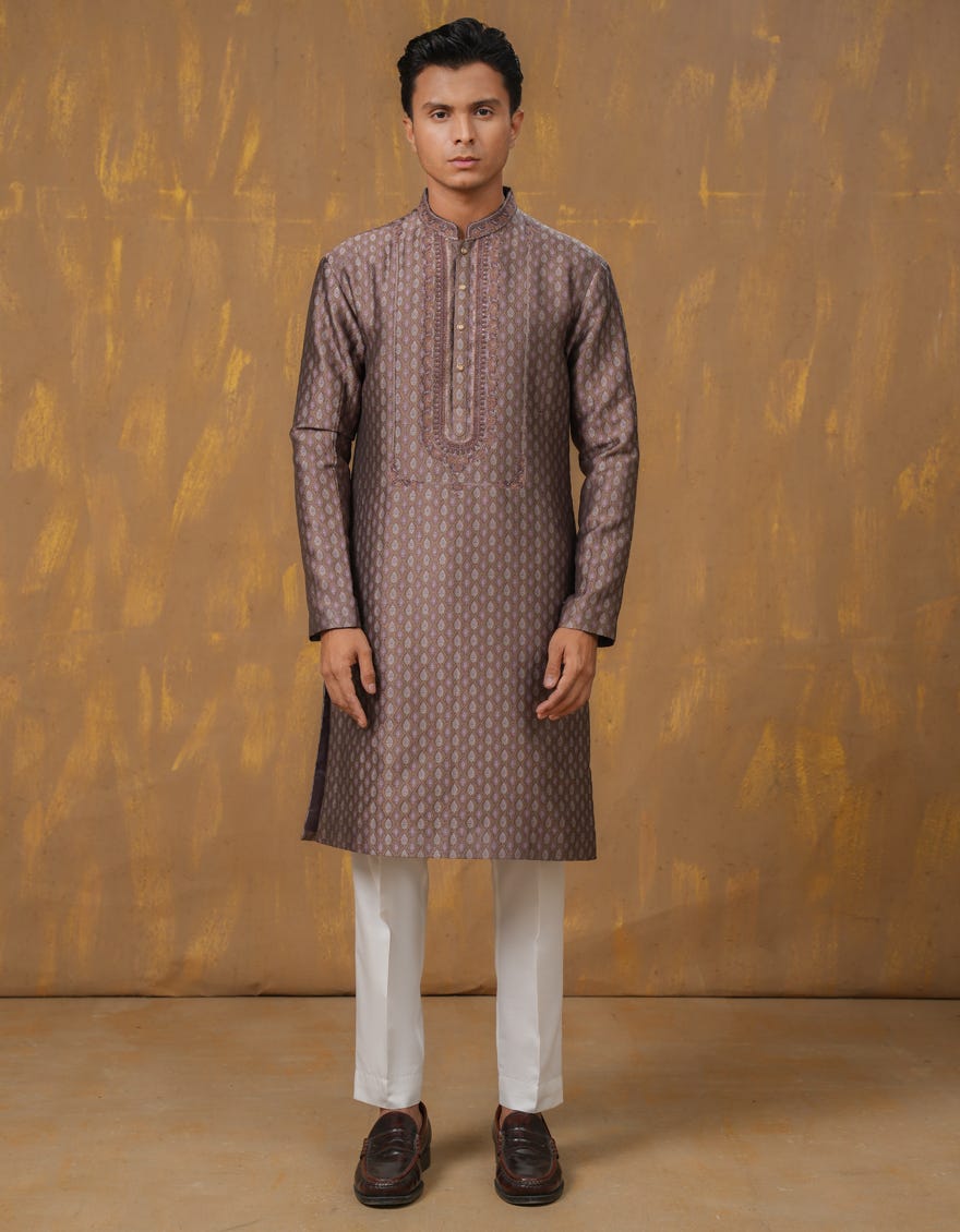 LILAC-GOLD BLENDED SPECIAL KURTA | JTK-SP-48142