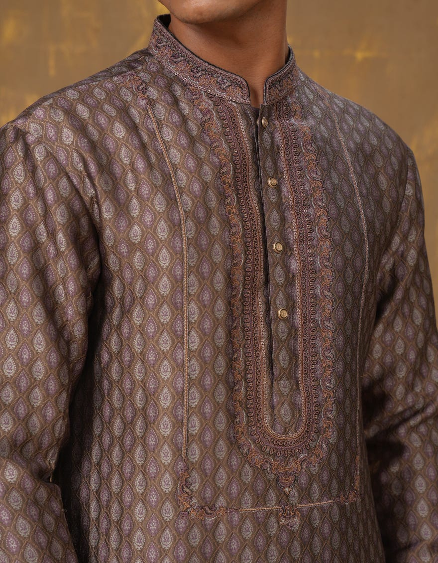 LILAC-GOLD BLENDED SPECIAL KURTA | JTK-SP-48142