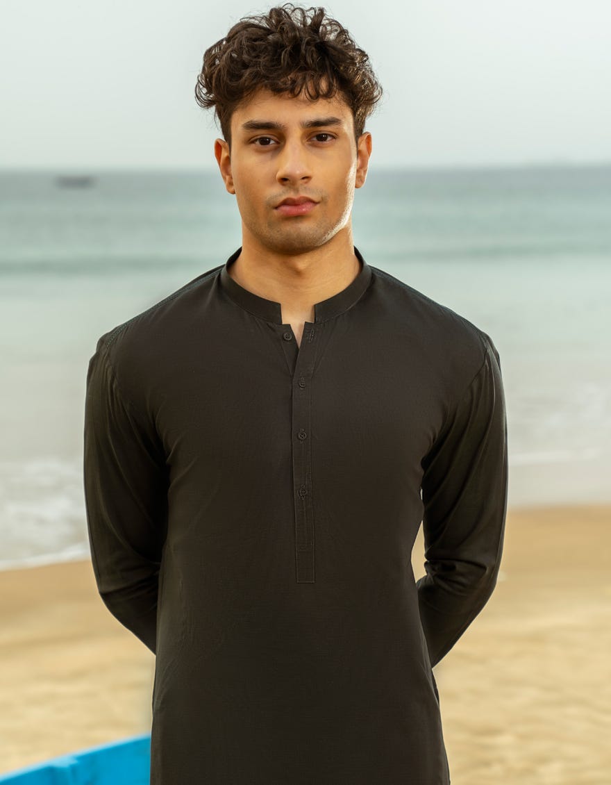 FOREST GREEN COTTON CASUAL KURTA TROUSERS