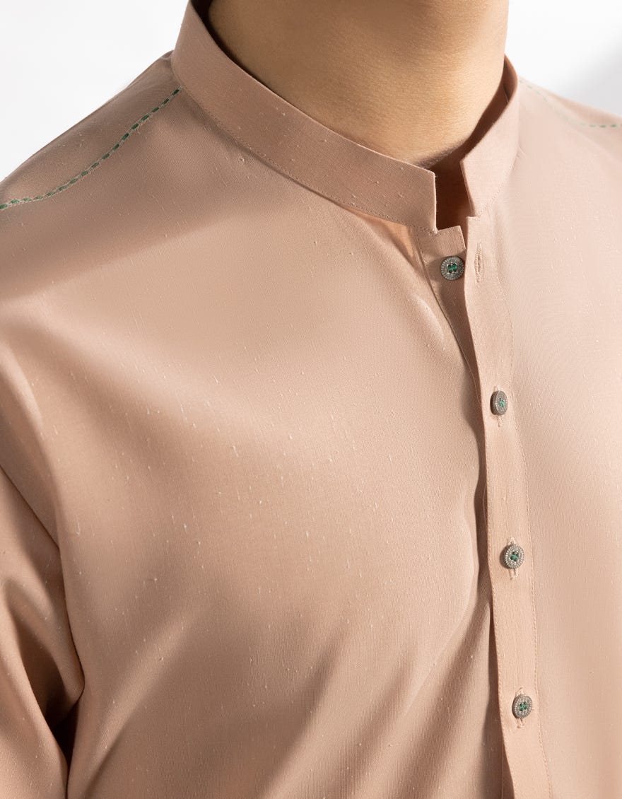 PEACH BLENDED CASUAL KURTA TROUSER