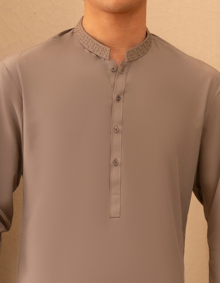 STONE BLENDED SEMI-FORMAL KURTA TROUSER