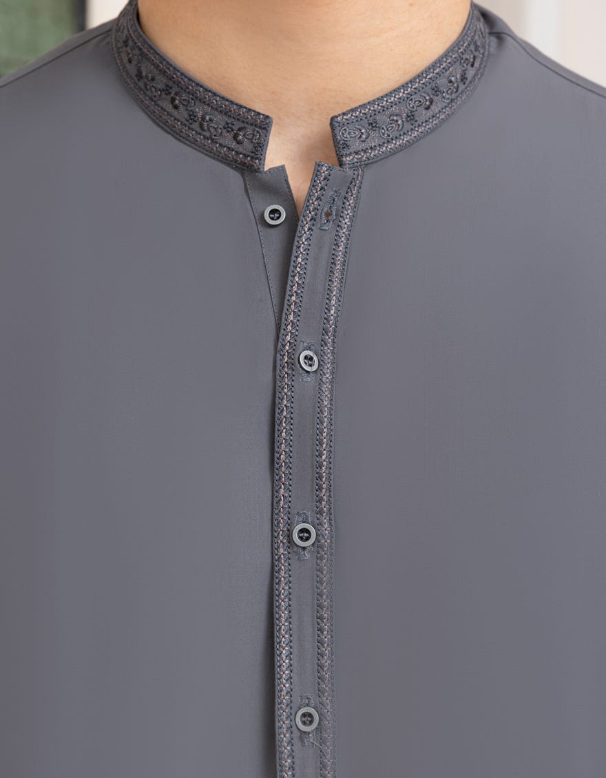 GREY BLENDED SEMI-FORMAL KAMEEZ SHALWAR