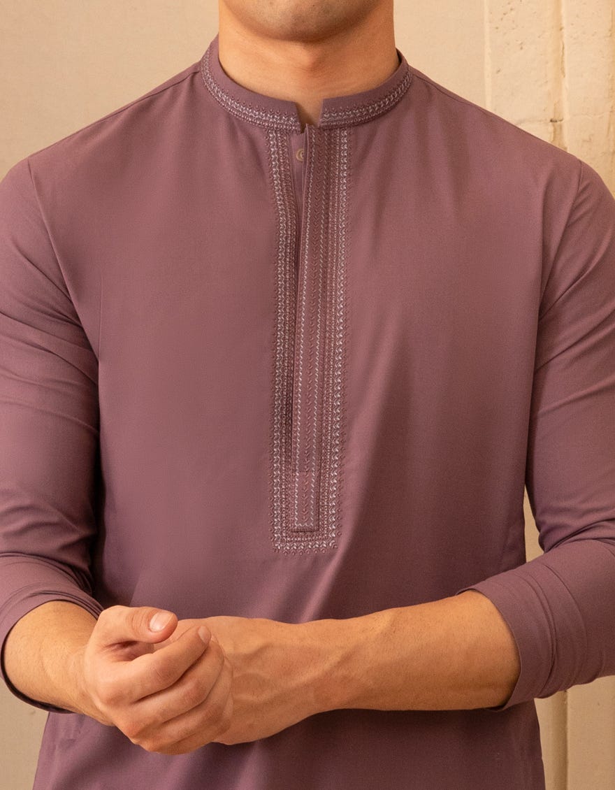 PURPLE BLENDED SEMI-FORMAL KAMEEZ SHALWAR
