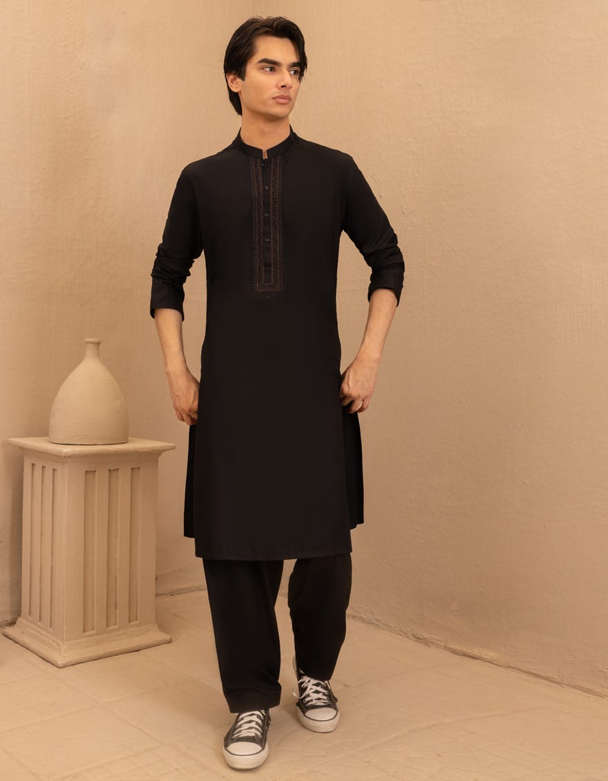 BLACK BLENDED FORMAL KAMEEZ SHALWAR
