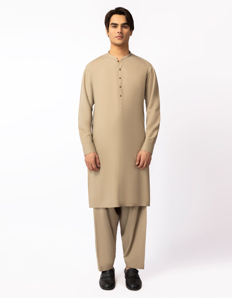 BEIGE CASUAL KAMEEZ SHALWAR