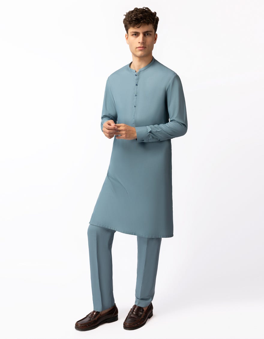 LIGHT BLUE CASUAL KURTA TROUSERS