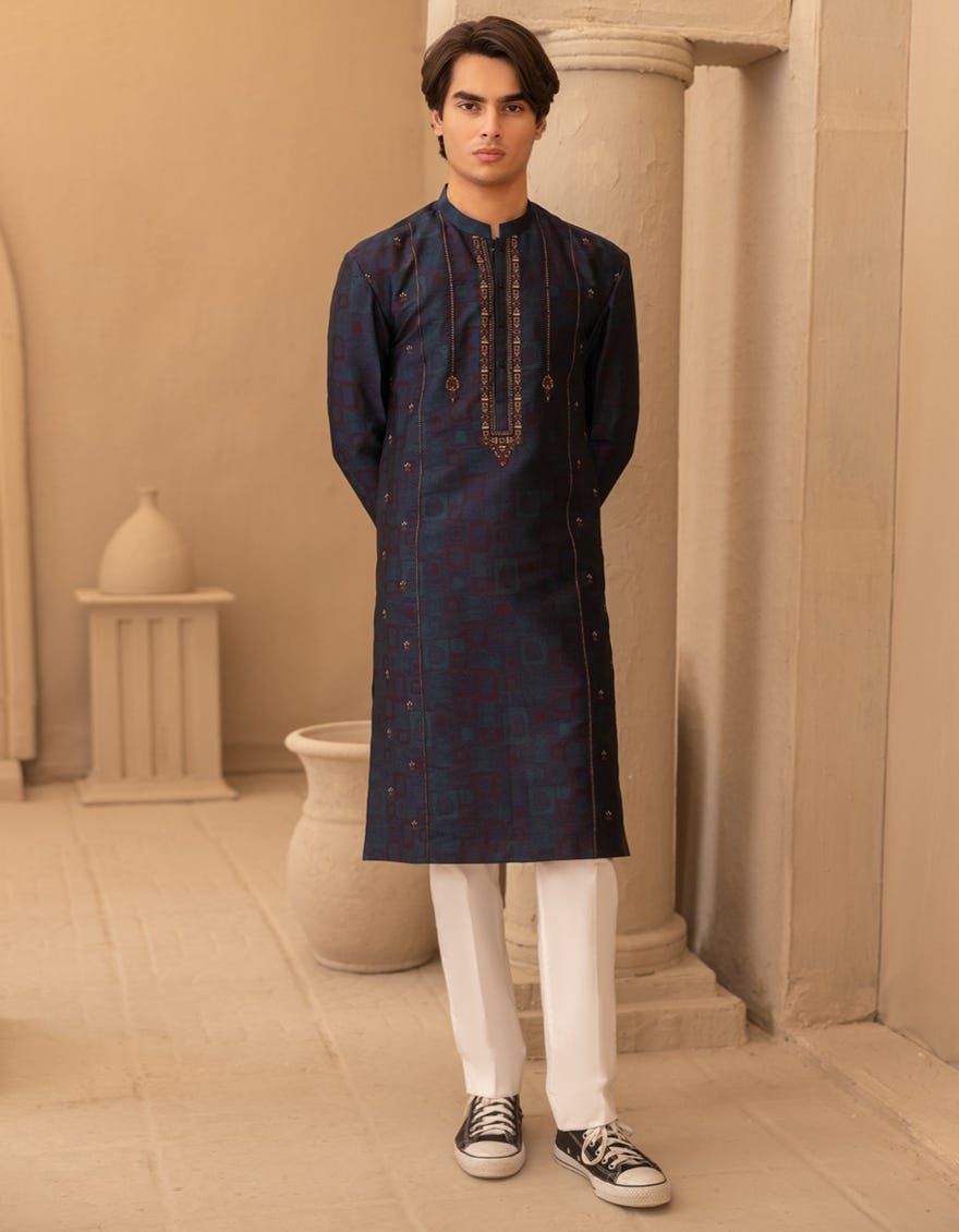 BLUISH GREEN FORMAL KURTA