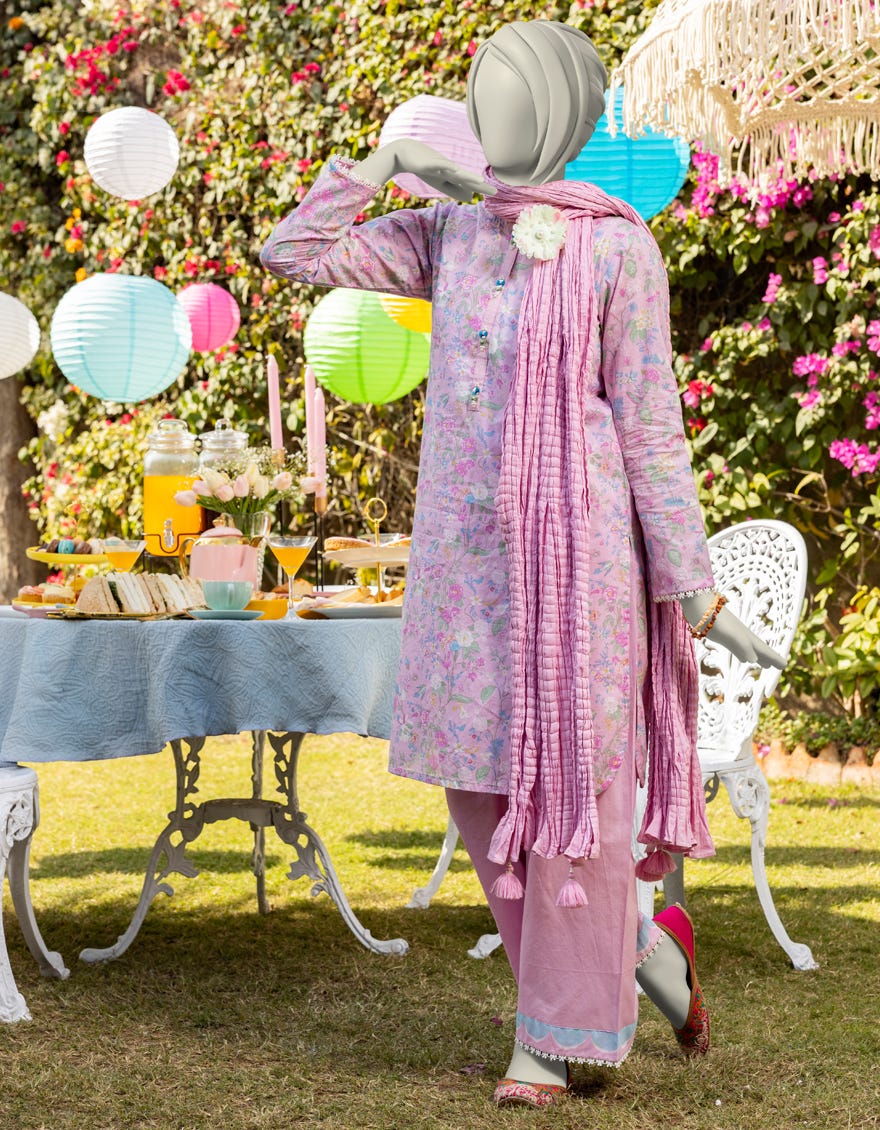 PINK LAWN PRINTED 3PC | JGK-S-JTP-25-601
