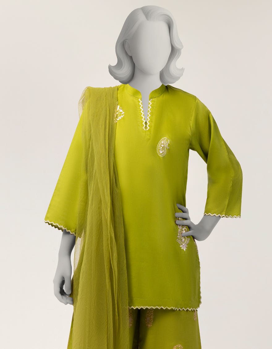 GREEN LAWN EMBROIDERED STITCHED 3PC