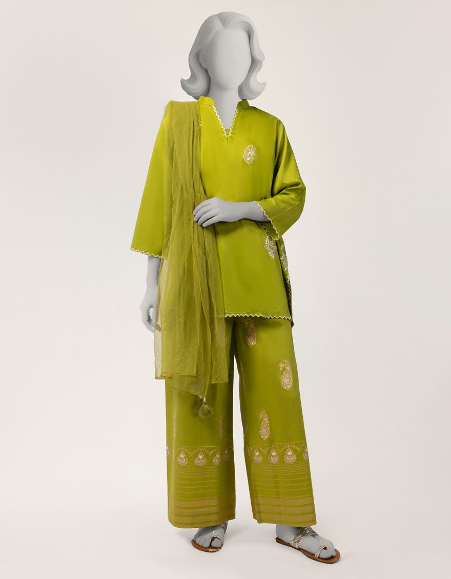 GREEN LAWN EMBROIDERED STITCHED 3PC