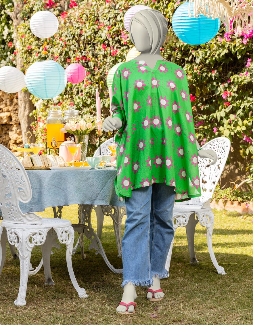 GREEN LAWN PRINTED KURTI | JYGK-S-JTS-25-4008