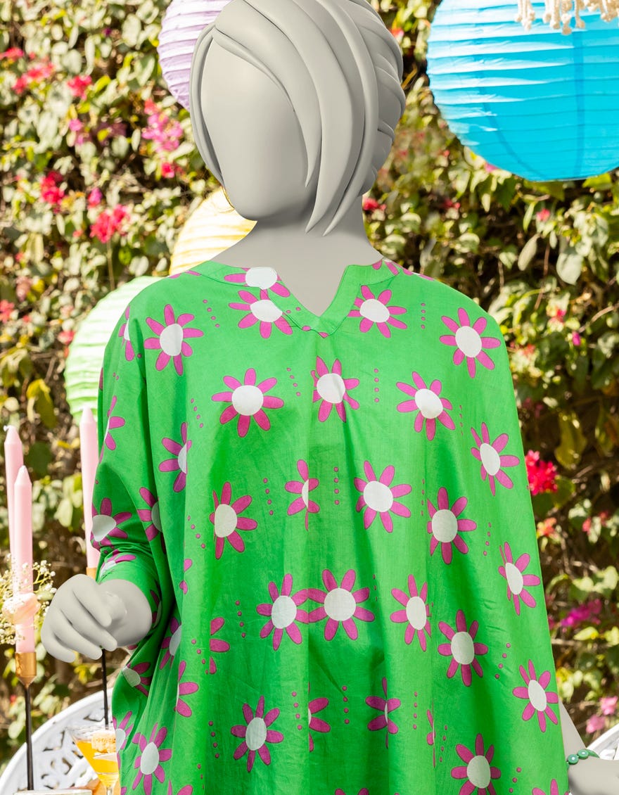 GREEN LAWN PRINTED KURTI | JYGK-S-JTS-25-4008