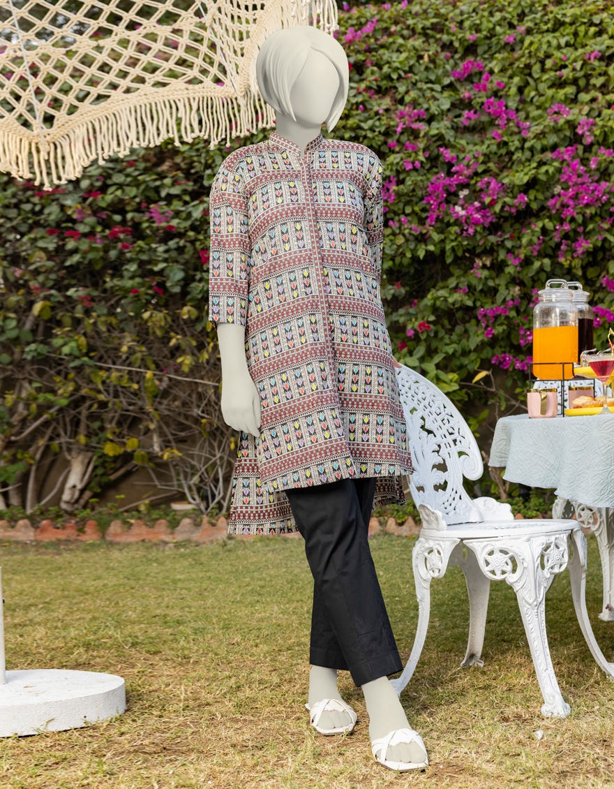 MULTICOLOR LAWN PRINTED KURTI | JYGK-S-JTS-25-4010