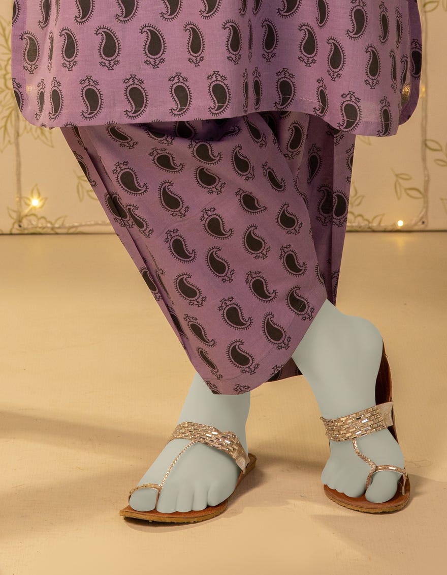 LILAC LAWN PRINTED TROUSER
