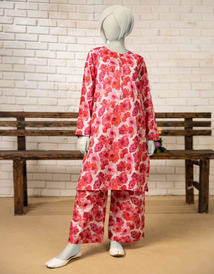 PINK LAWN PRINTED KURTI