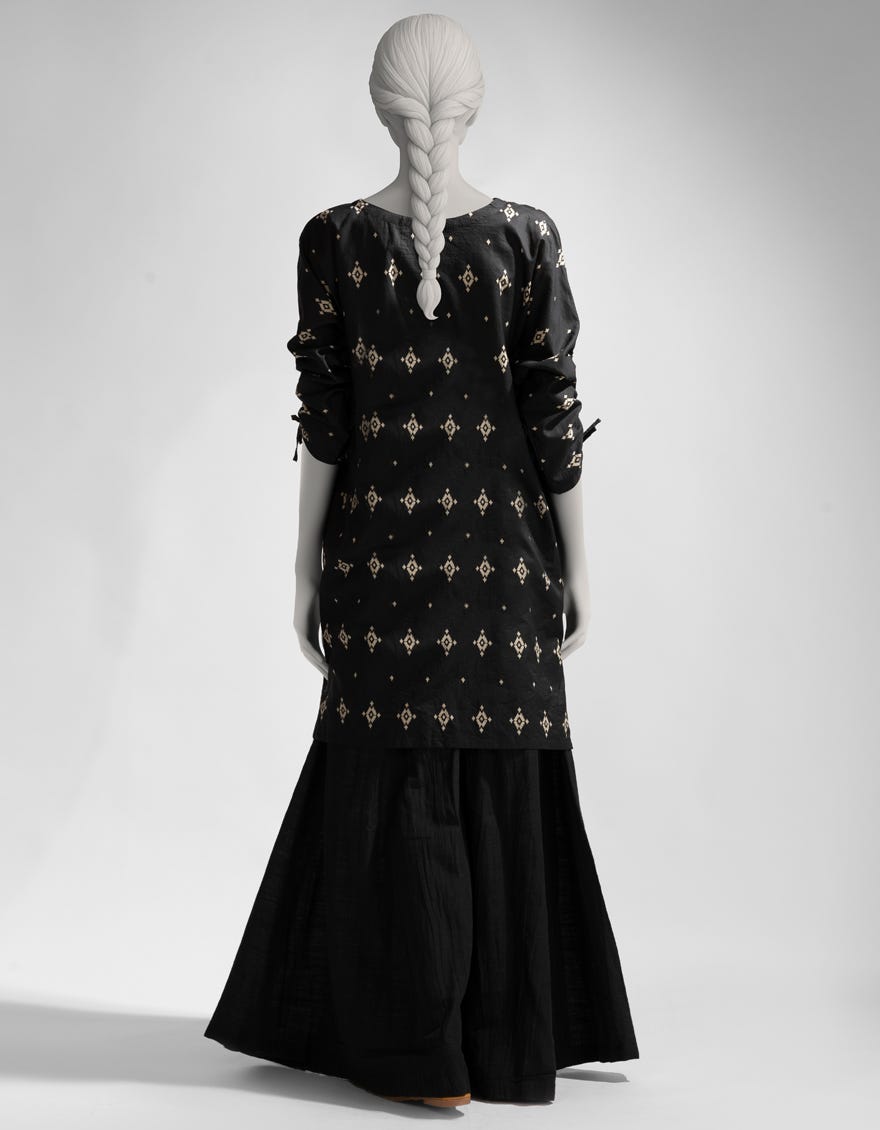BLACK LAWN PRINTED KURTI