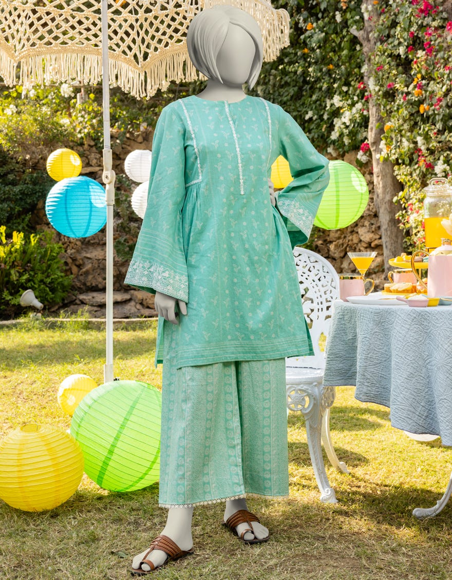 GREEN LAWN EMBROIDERED 2PC | JGK-S-JTST-25-405