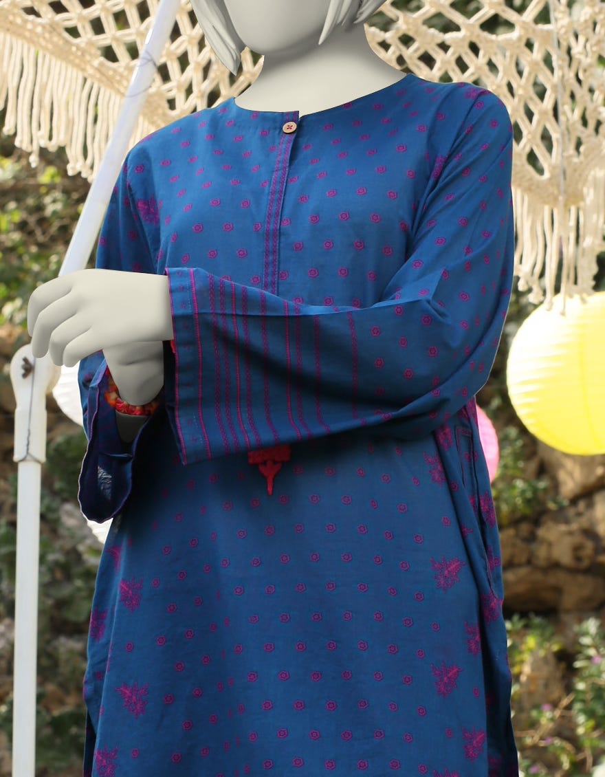 BLUE ORGANZA EMBROIDERED 2PC | JGK-S-JTST-25-406