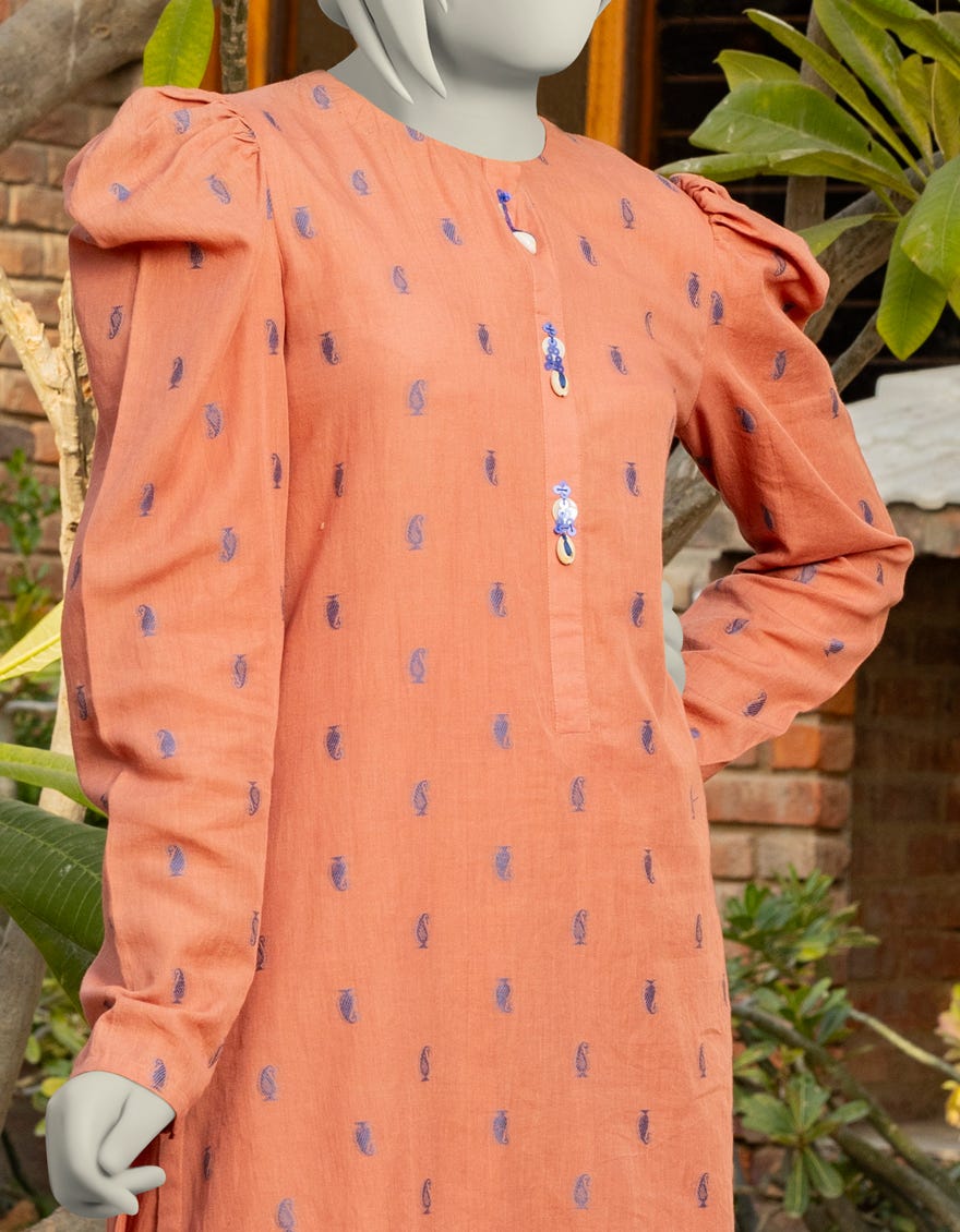 RUST JACQUARD EMBROIDERED 2PC | JGK-S-JTST-25-421