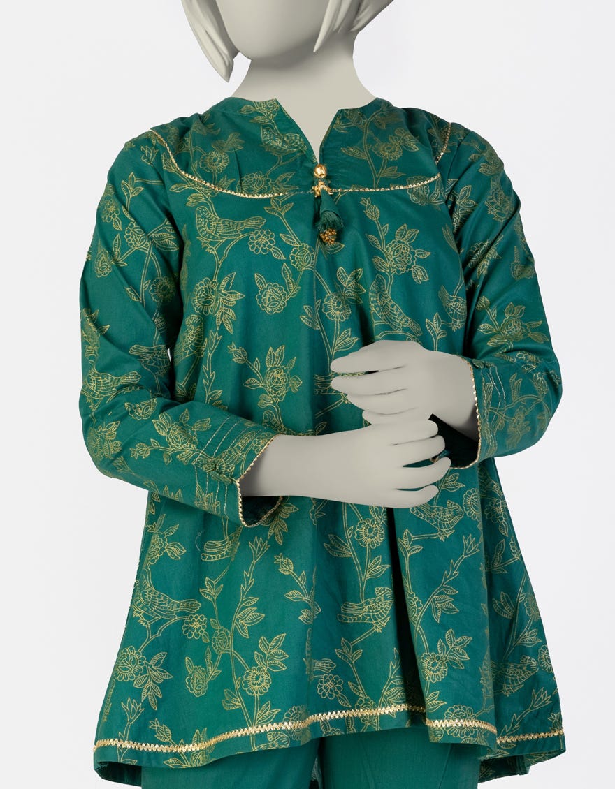 GREEN LAWN PASTE PRINTED 2PC STITCHED