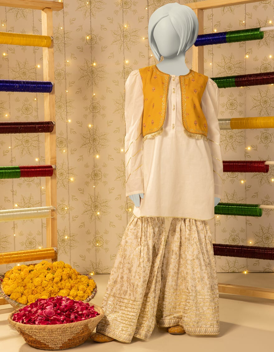 OFF WHITE LAWN EMBROIDERED 2PC STITCHED