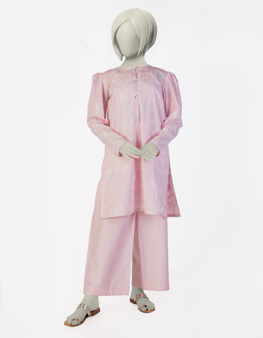 BABY PINK LAWN PRINTED 2PC | JGK-S-JTST-25-470