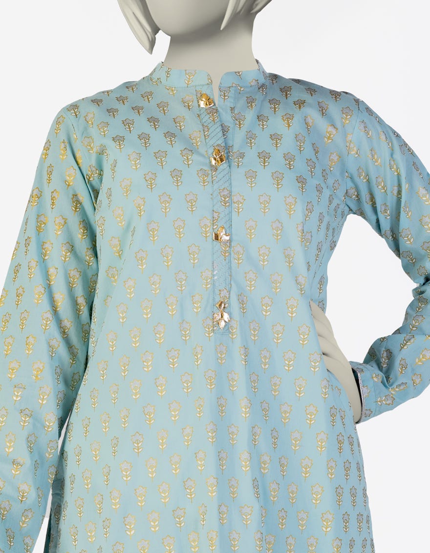 BLUE LAWN PRINTED 2PC | JGK-S-JTST-25-471