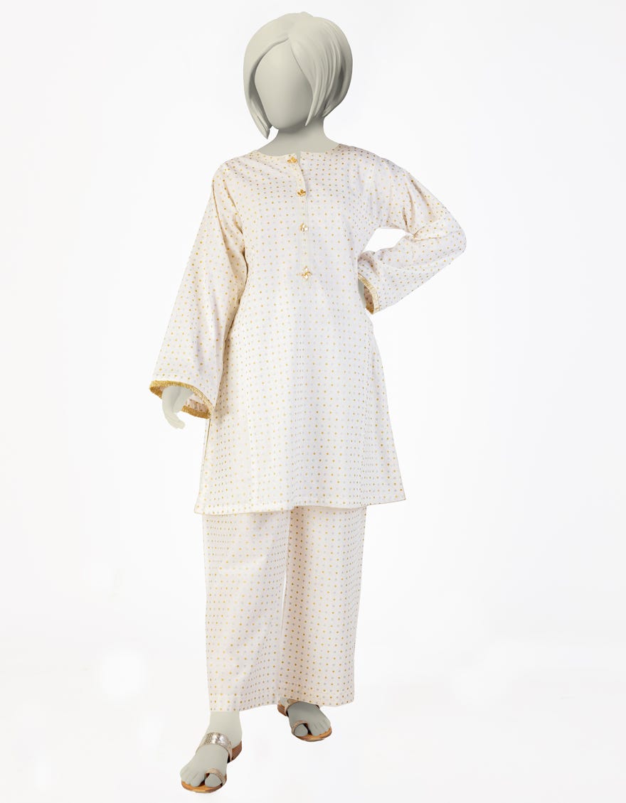 WHITE LAWN PRINTED 2PC | JGK-S-JTST-25-472