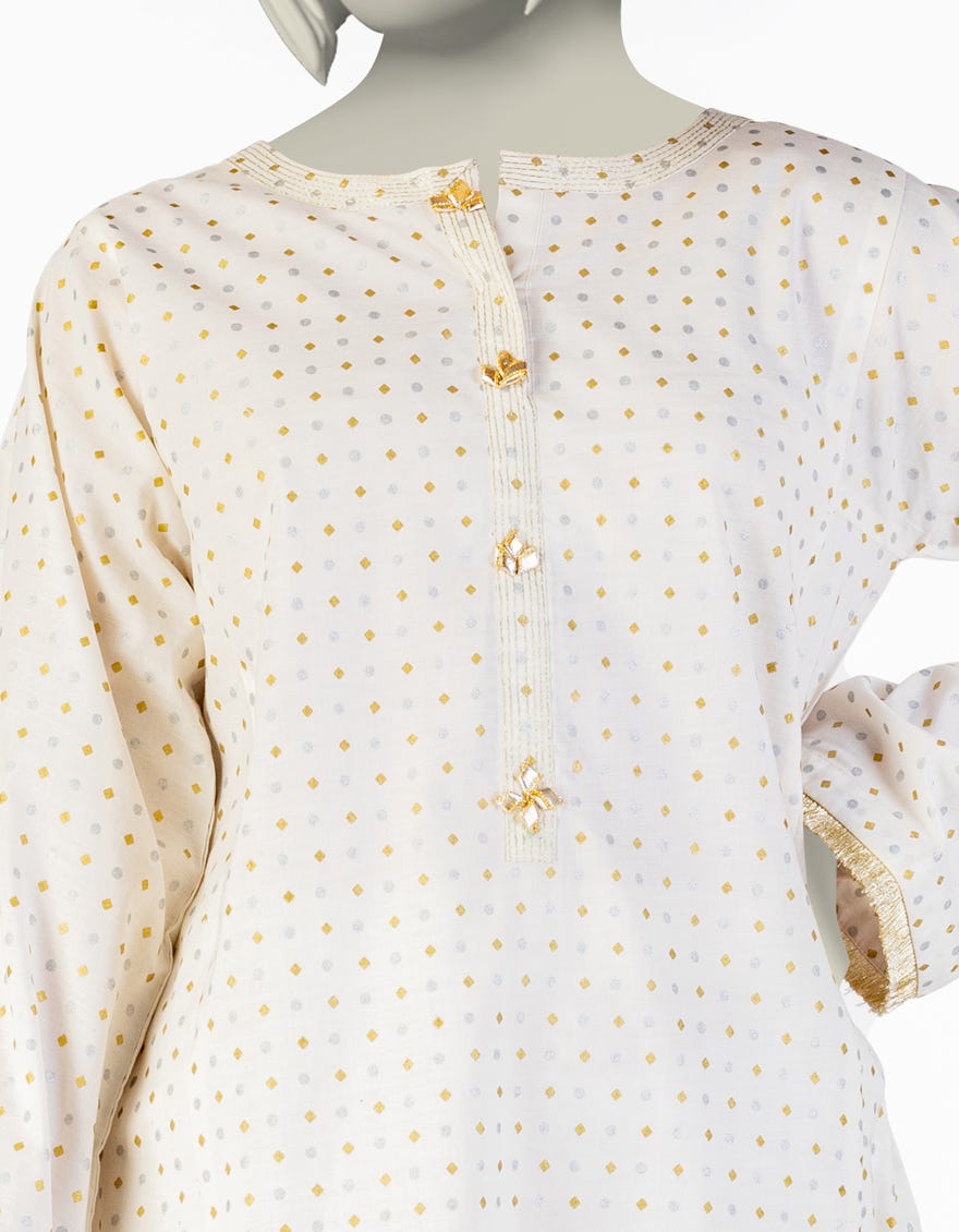 WHITE LAWN PRINTED 2PC | JGK-S-JTST-25-472