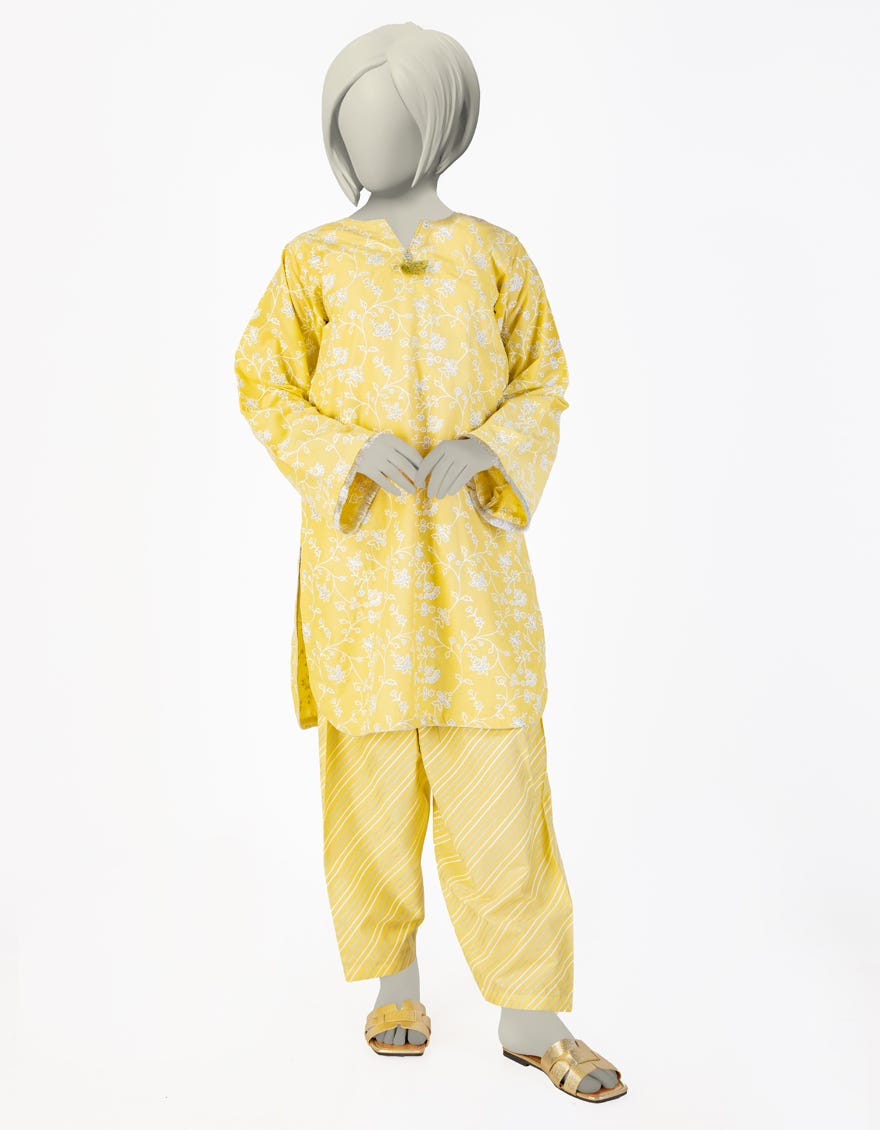 LEMON LAWN PRINTED 2PC | JGK-S-JTST-25-473