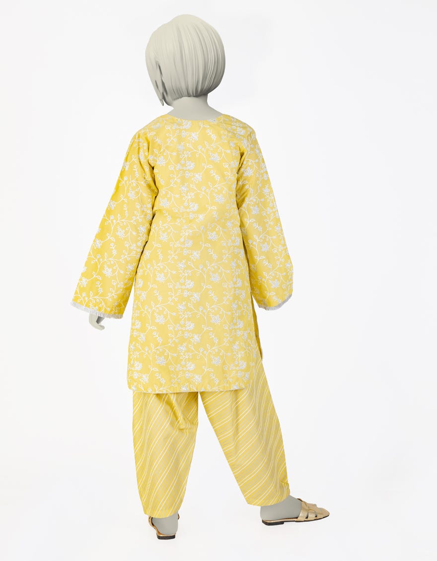 LEMON LAWN PRINTED 2PC | JGK-S-JTST-25-473