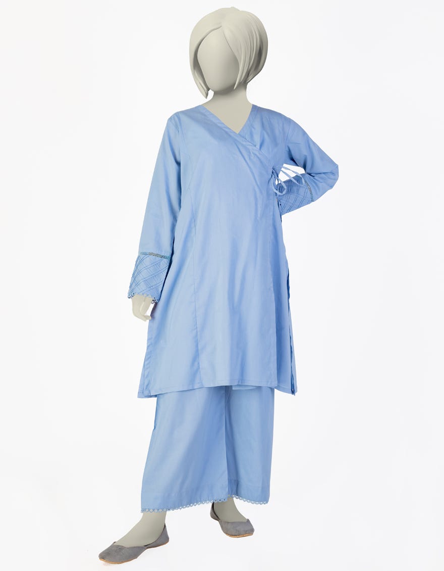 BLUE LAWN DYED 2PC | JGK-S-JTST-25-478