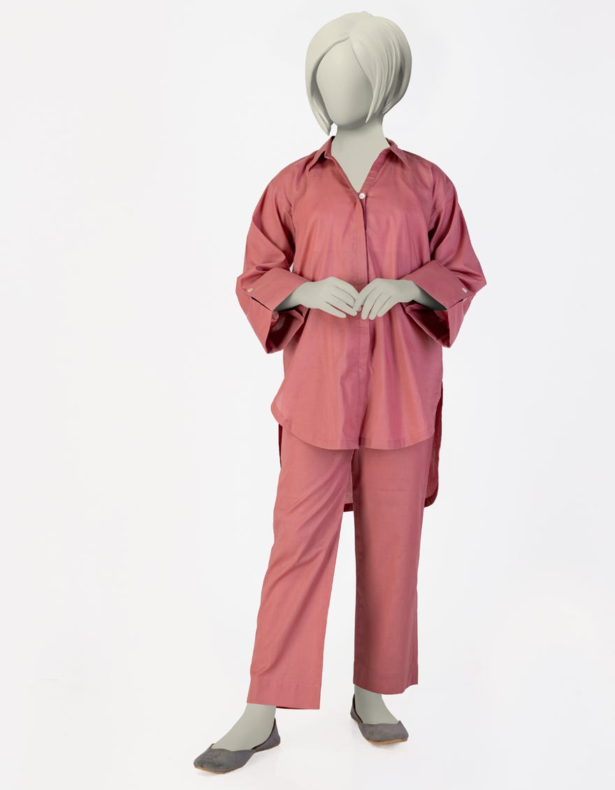 PINK LAWN DYED 2PC | JGK-S-JTST-25-479