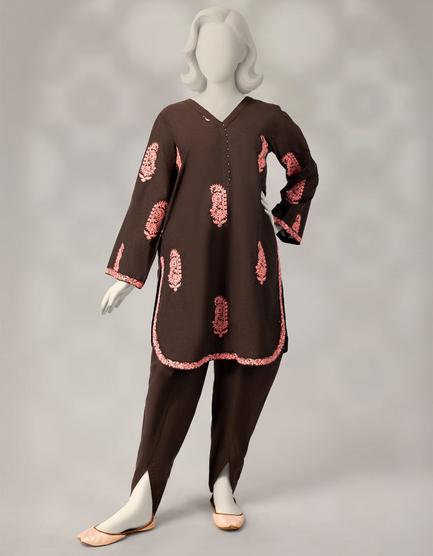 brown-chambray-embroidered-2pc-stitched-jtst25500s