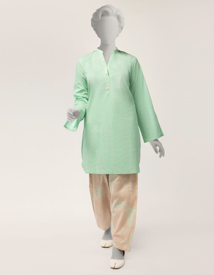 GREEN LAWN PRINTED 2PC STITCHED