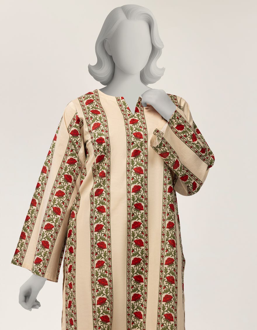 BEIGE LAWN PRINTED 2PC STITCHED