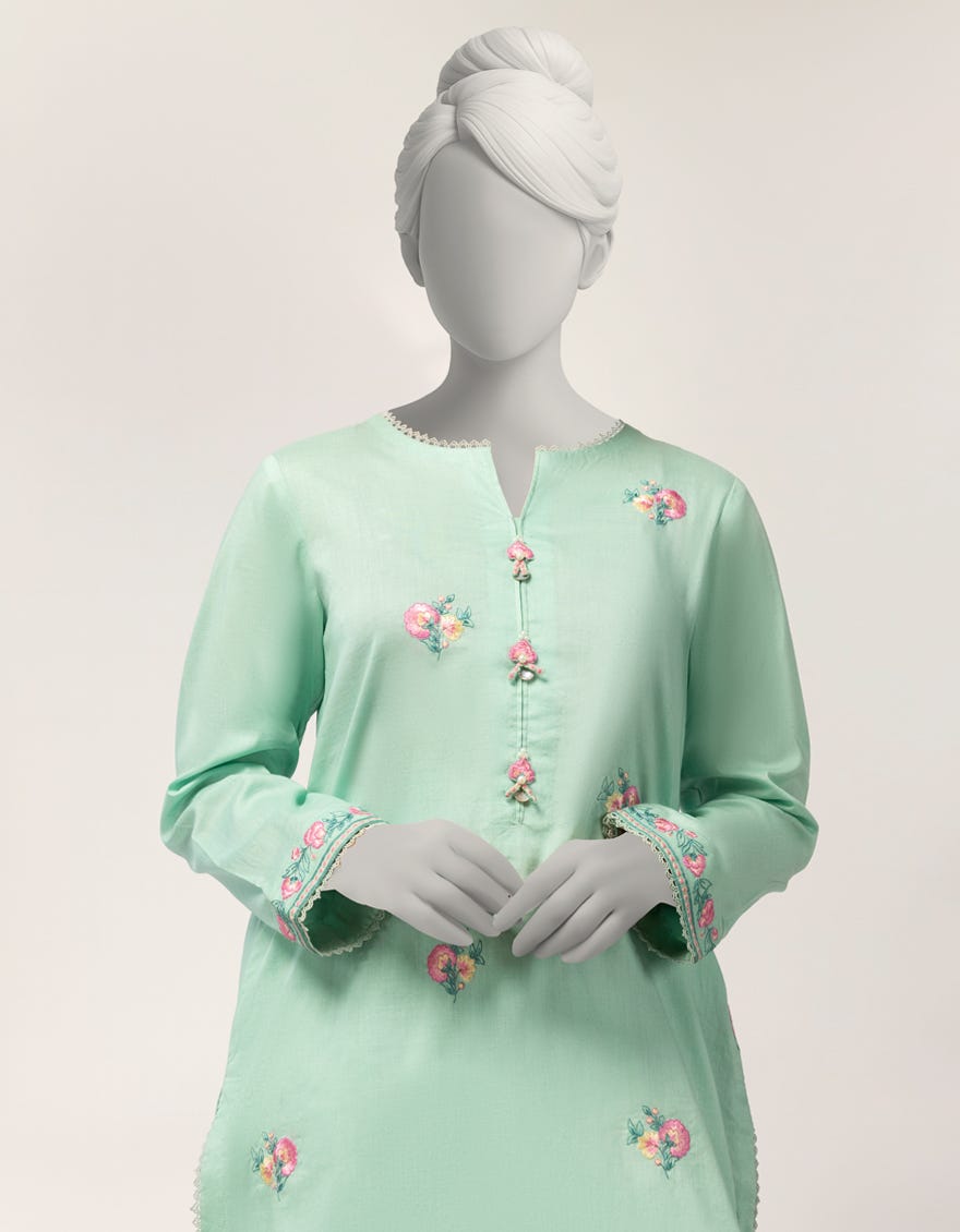 GREEN LAWN EMBROIDERED 2PC STITCHED