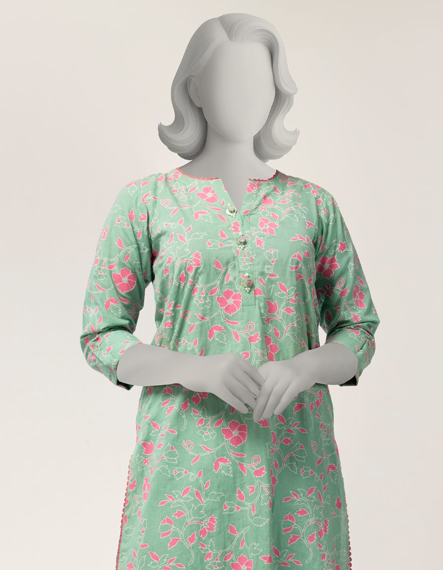 GREEN LAWN PASTE PRINTED 2PC STITCHED