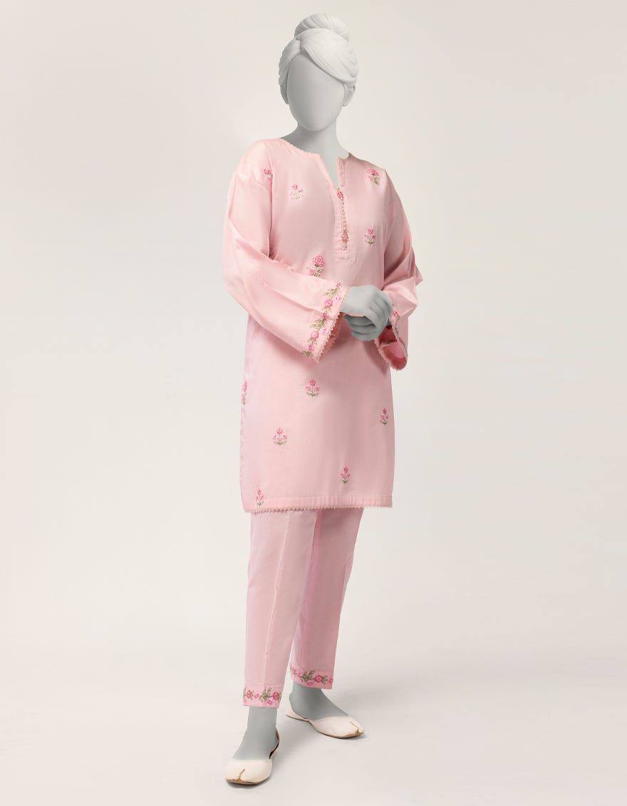 PINK LAWN EMBROIDERED 2PC STITCHED