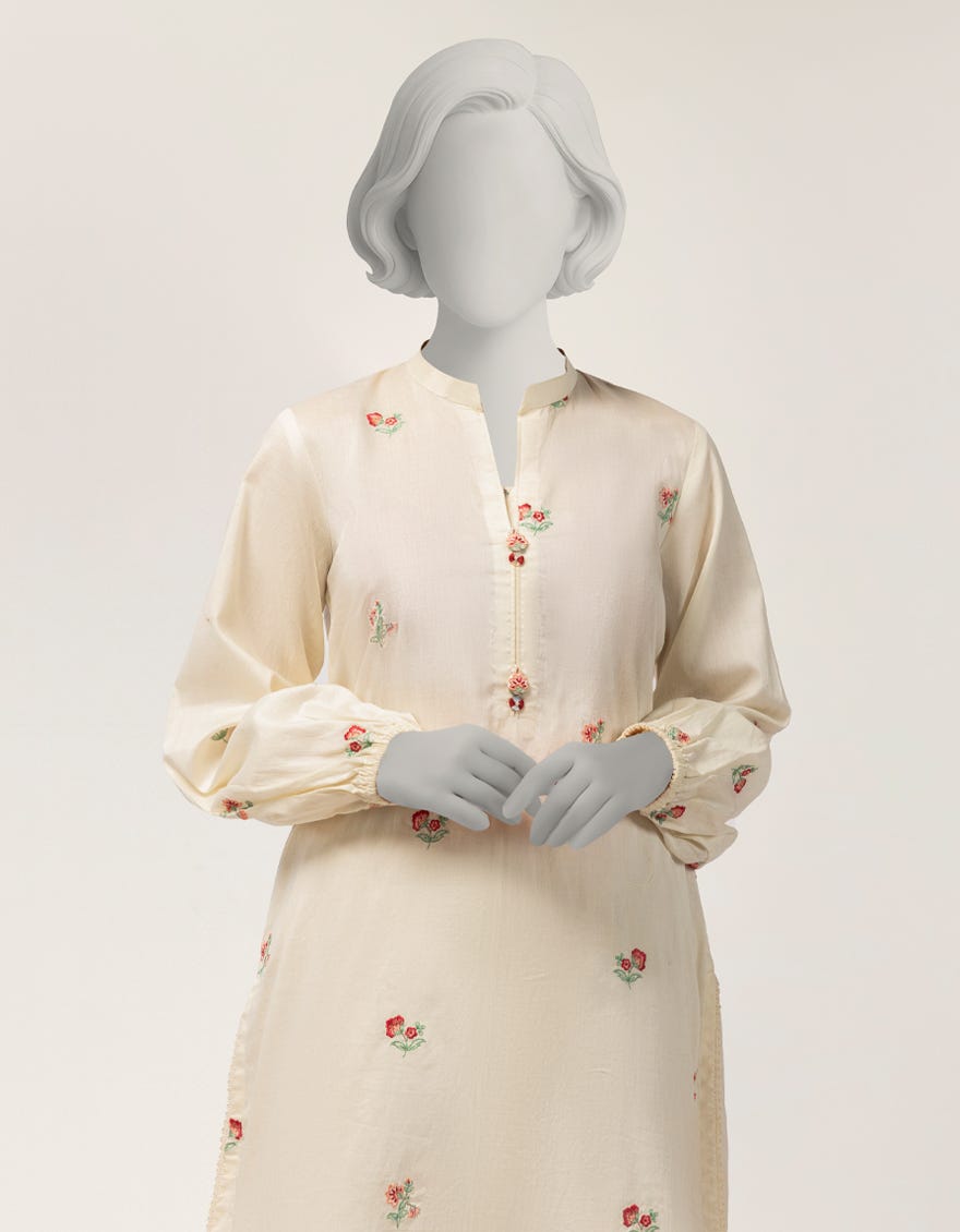 OFF WHITE LAWN EMBROIDERED 2PC STITCHED