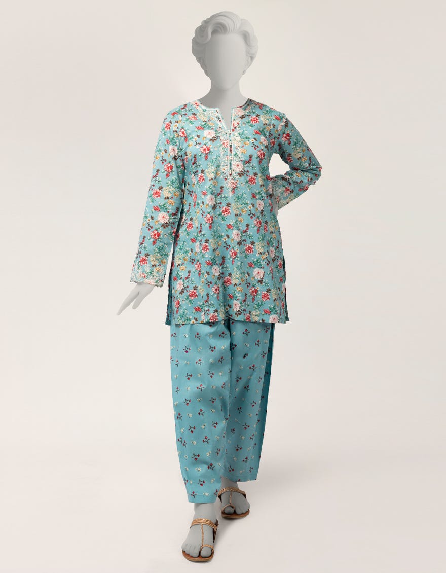 GREEN LAWN EMBROIDERED 2PC STITCHED