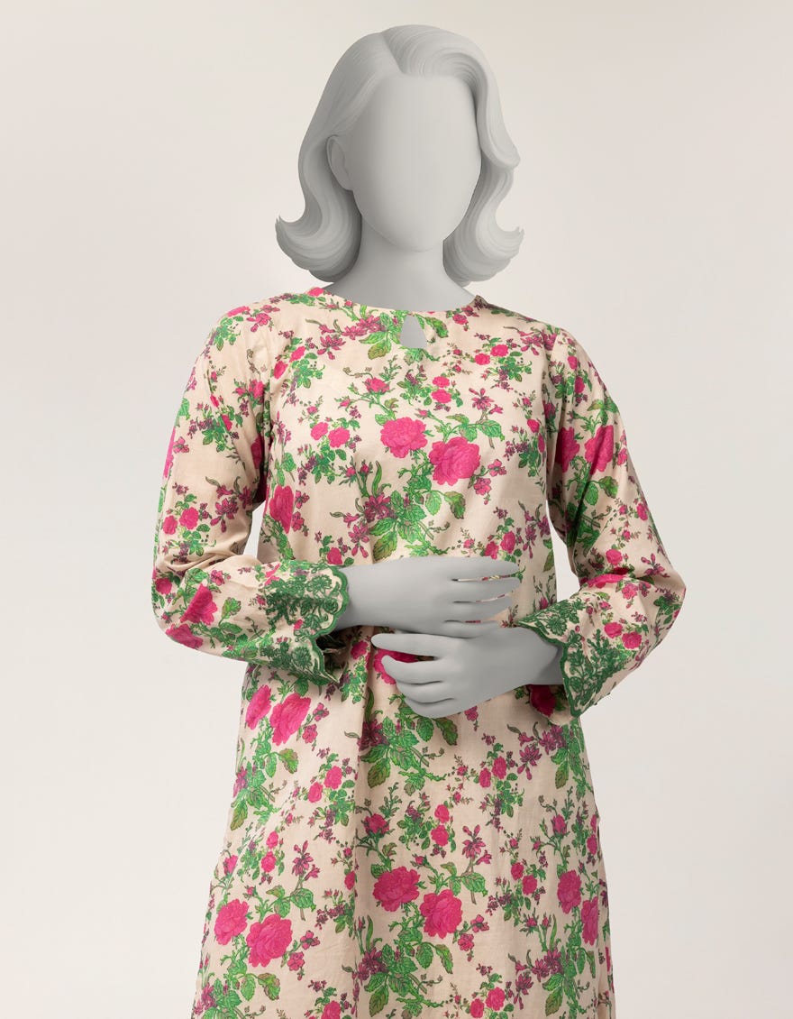 OFF WHITE LAWN EMBROIDERED 2PC STITCHED