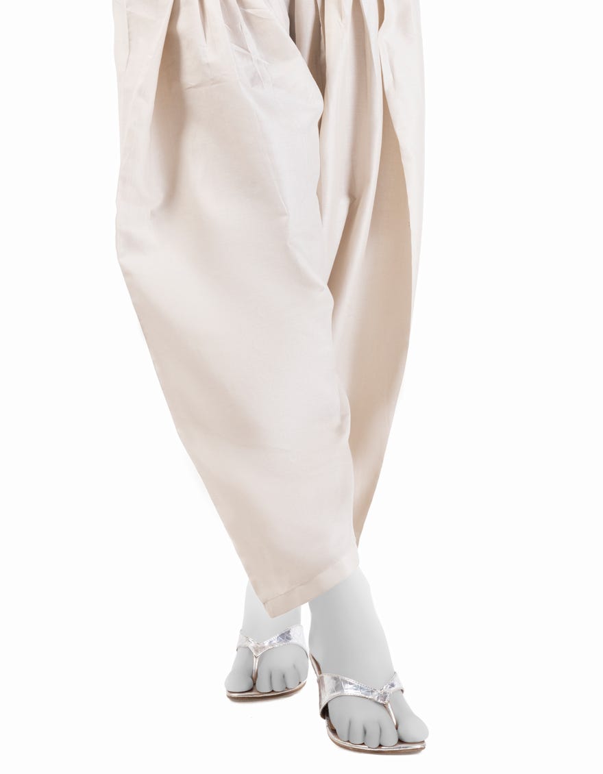 WHITE LAWN PRINTED SHALWAR | JGT-S-JTT-25-4006