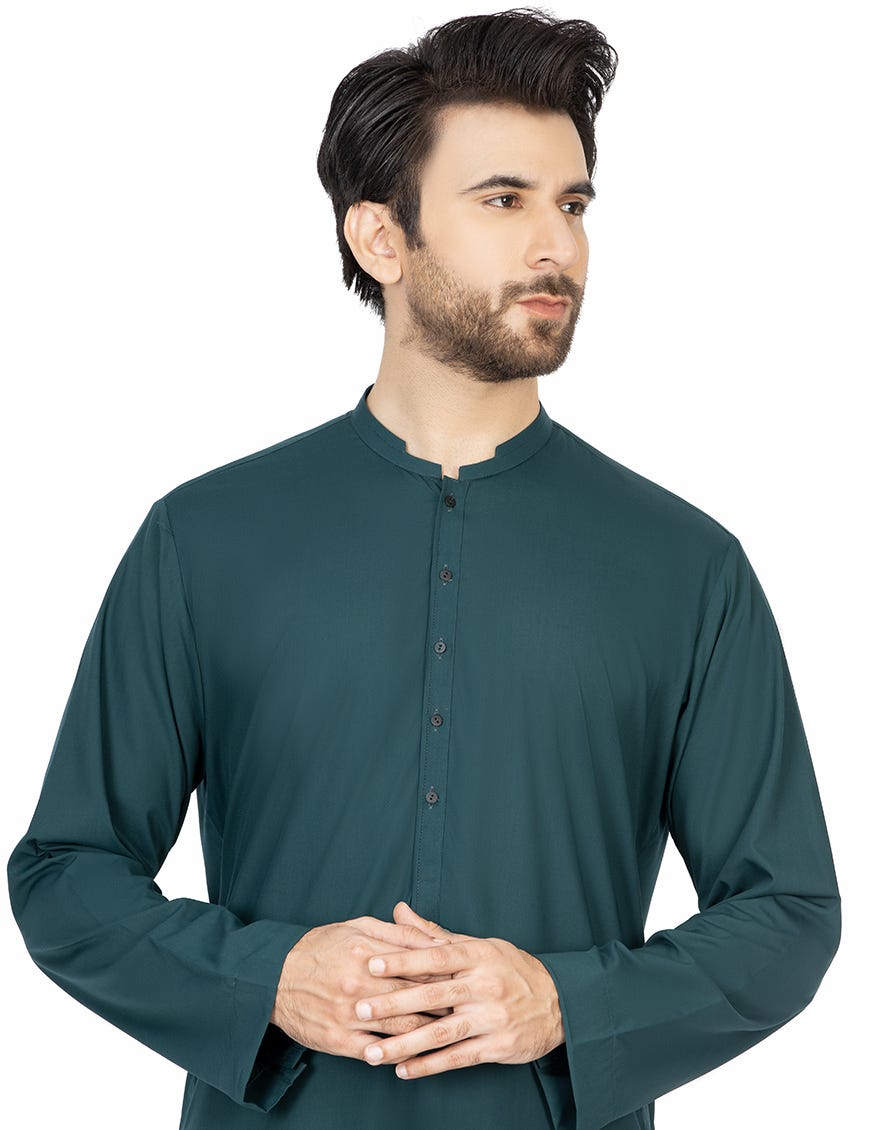 TEAL POLYESTER VISCOSE JUBBA | JJ-JUBBA-43093